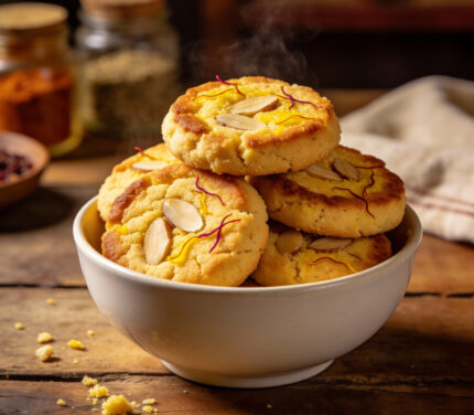 Kesar Almond Cookies